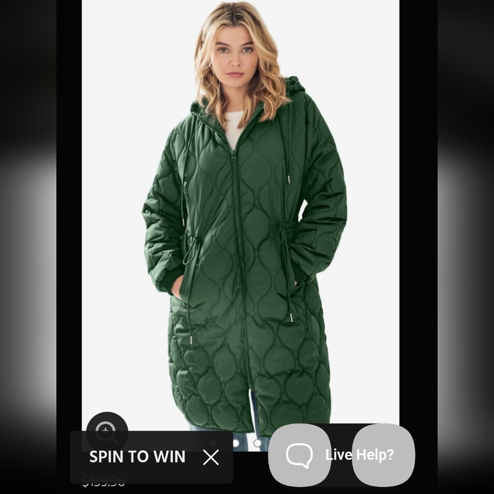 Women's Plus Green Quilted Jacket By ELLOS